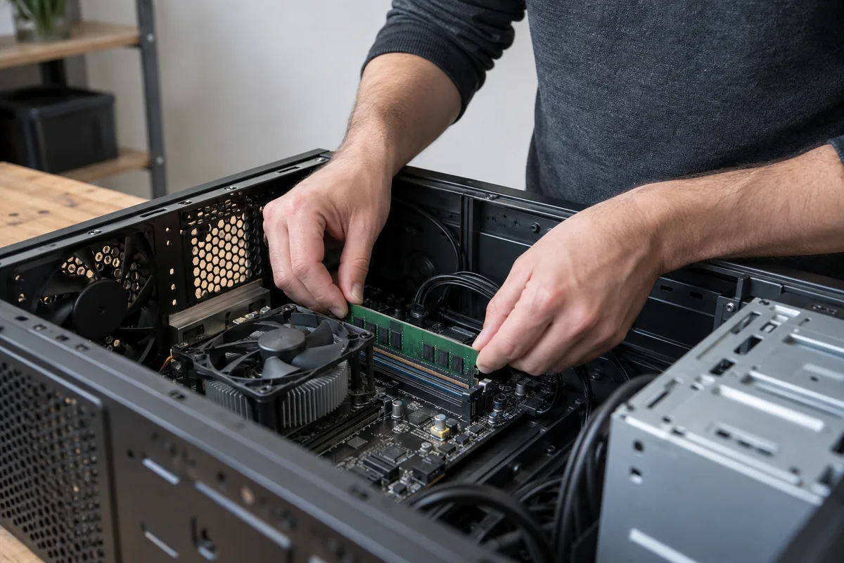 Einbau von Arbeitsspeicher in einen PC
