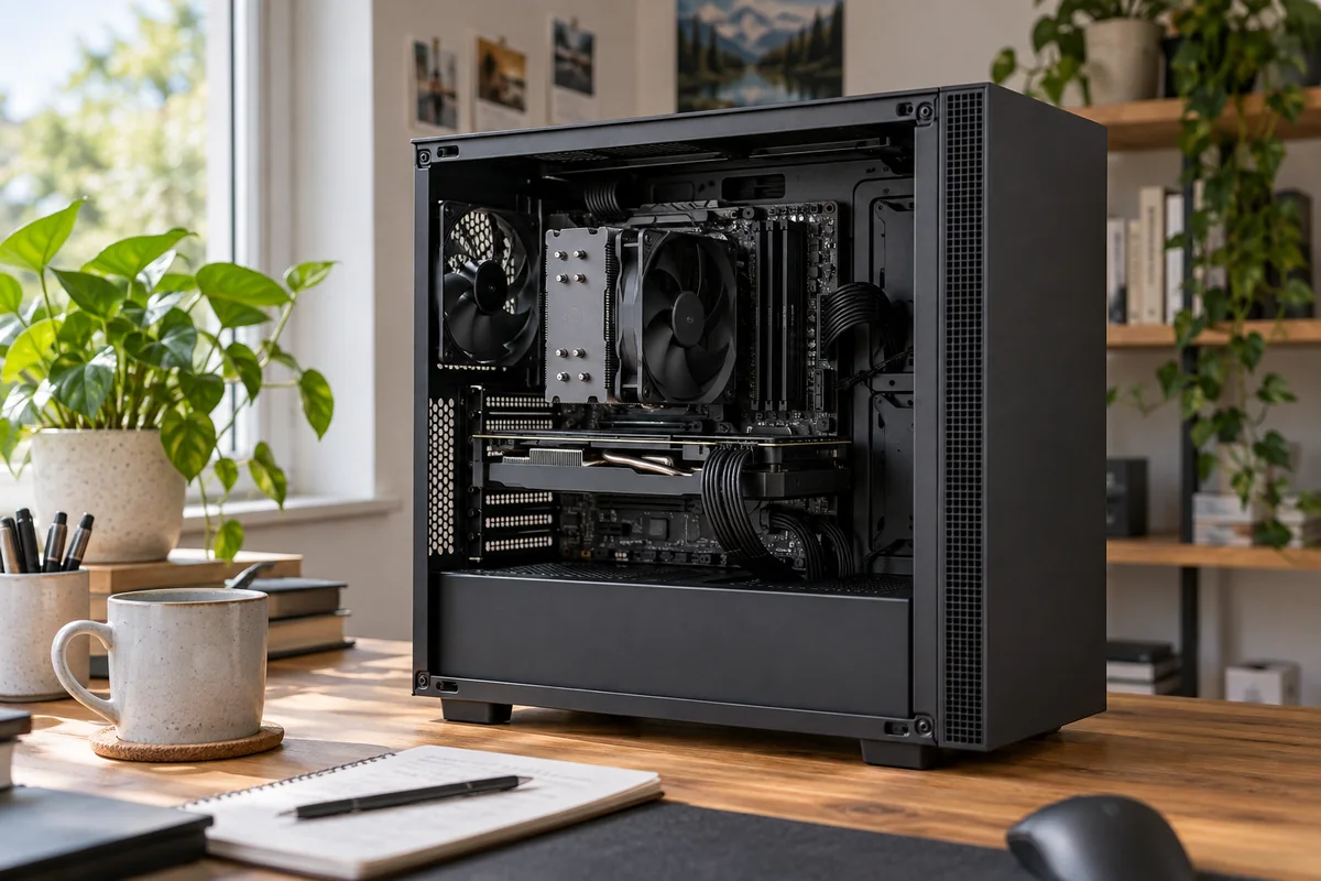 geöffnetes Desktop-PC-System